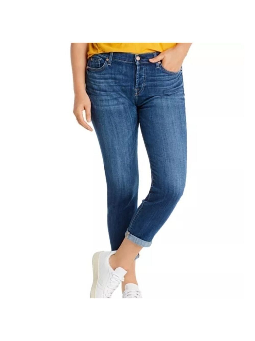 7FAM Josefina High Rise Cropped Boyfriend Jeans